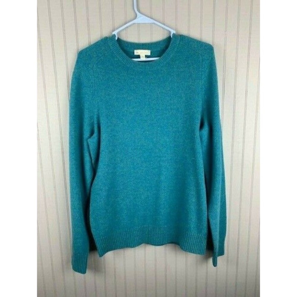 Gap Size M Mens Green Sweater Long Sleeve Crew Neck Lambswool Blend